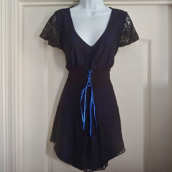 Dare to Wear Womens Vintage Fairygoth Witchy Corset Lace Emo Dress 1X Lace - Picture 1 of 10